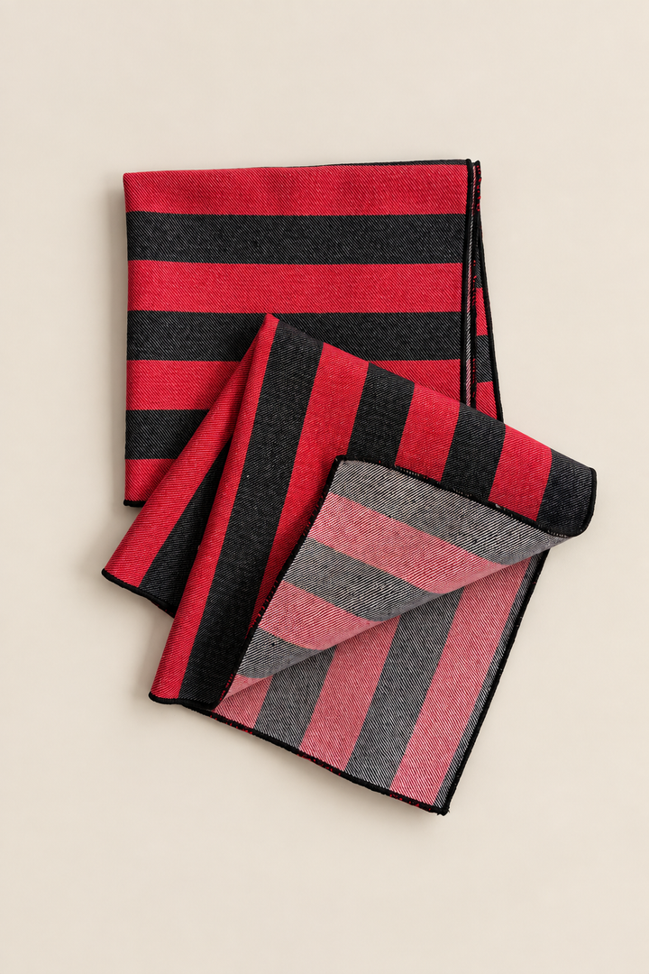 Servilleta  rayas Nazarí rojo y negro (pack de 2)
