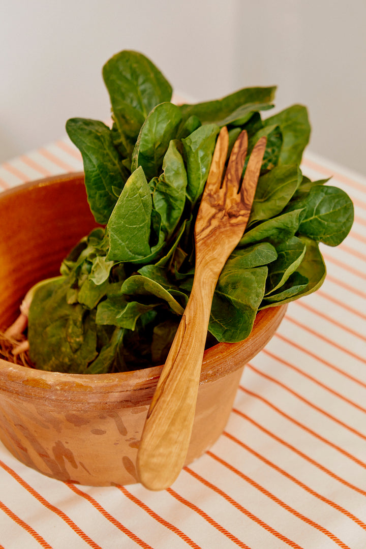 Tenedor de madera de olivo