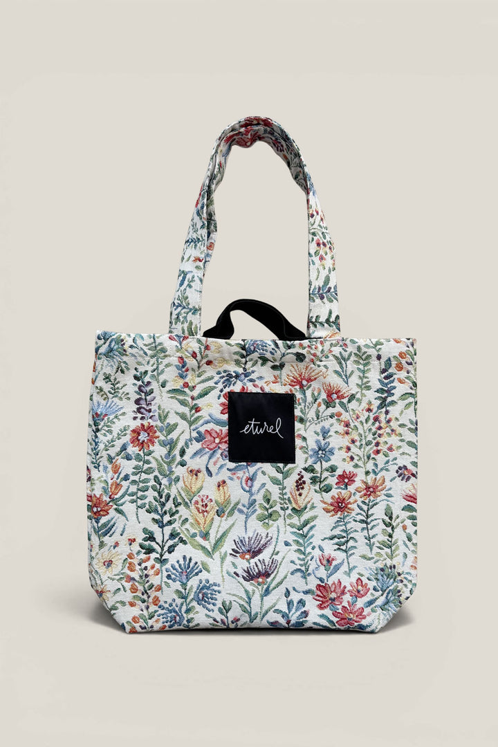 Tote Bag tejido jacquard flores azaleas