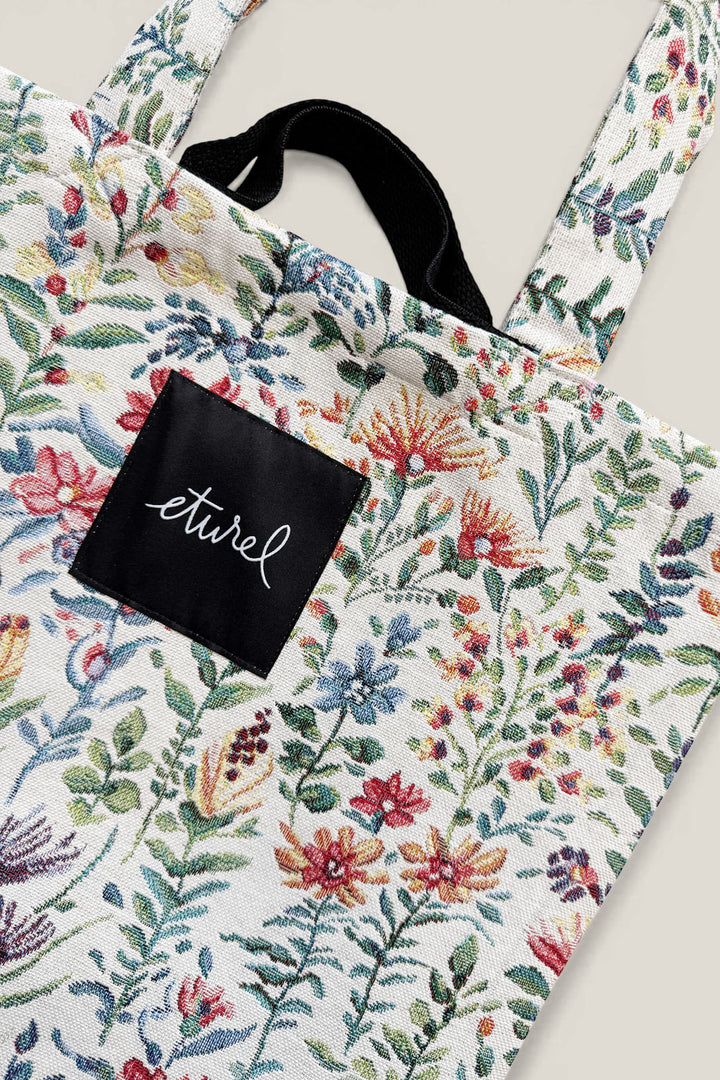 Tote Bag tejido jacquard flores azaleas