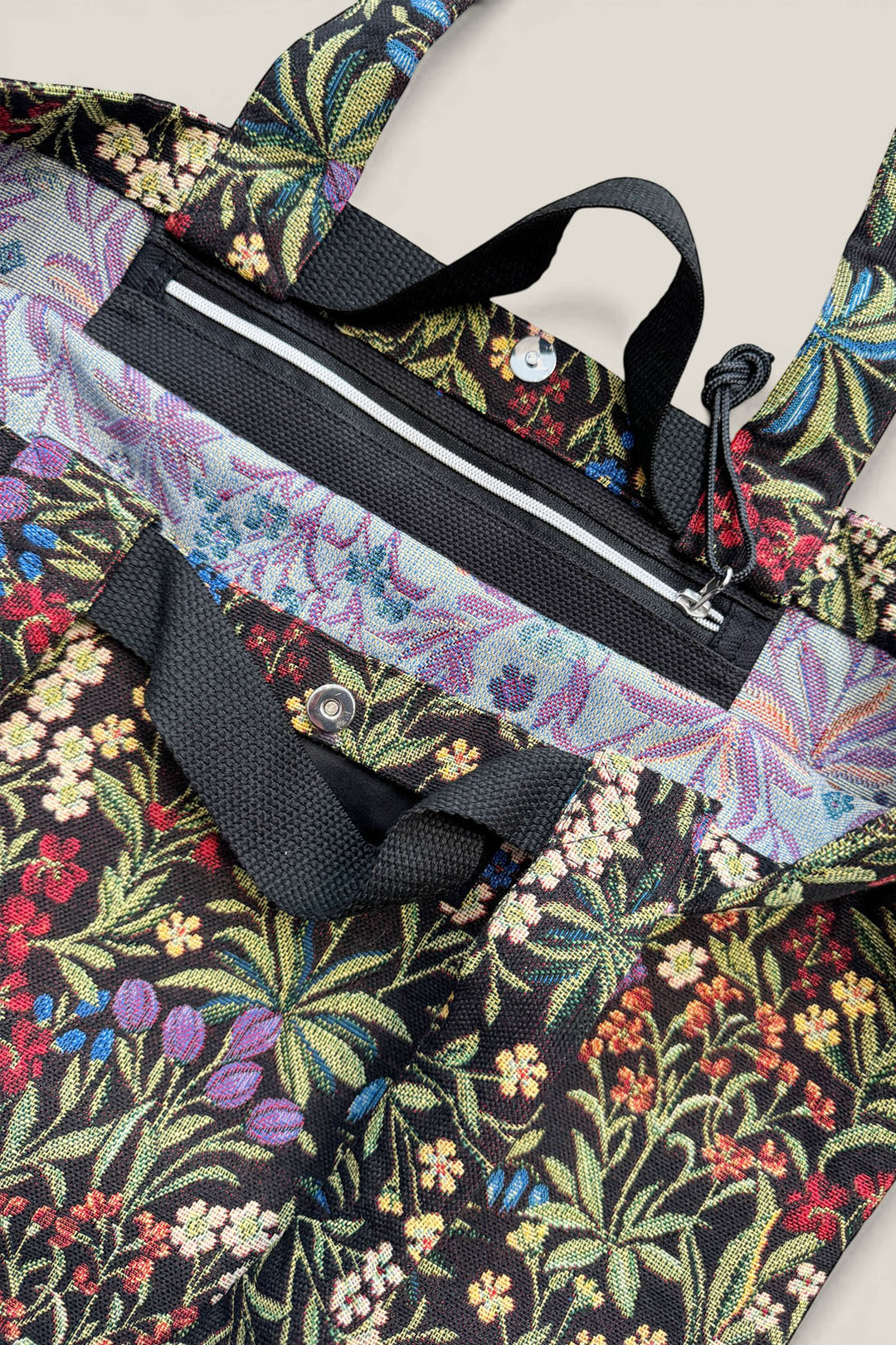 Tote Bag tejido jacquard flores margaritas