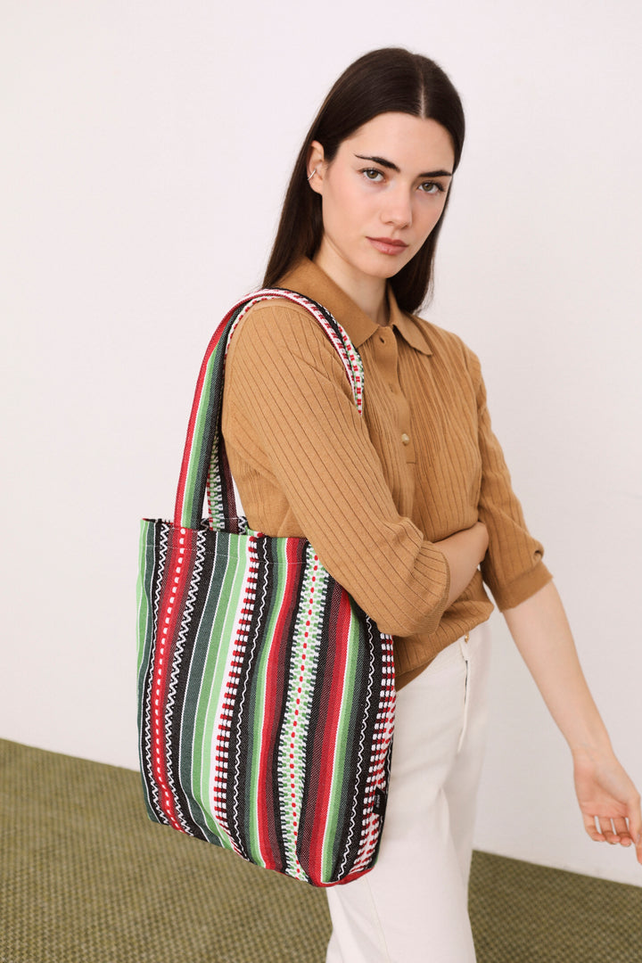 Tote Bag tejido manchego verde