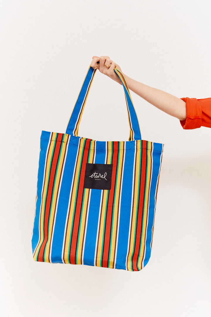 Bolso tote lona hamaca azul