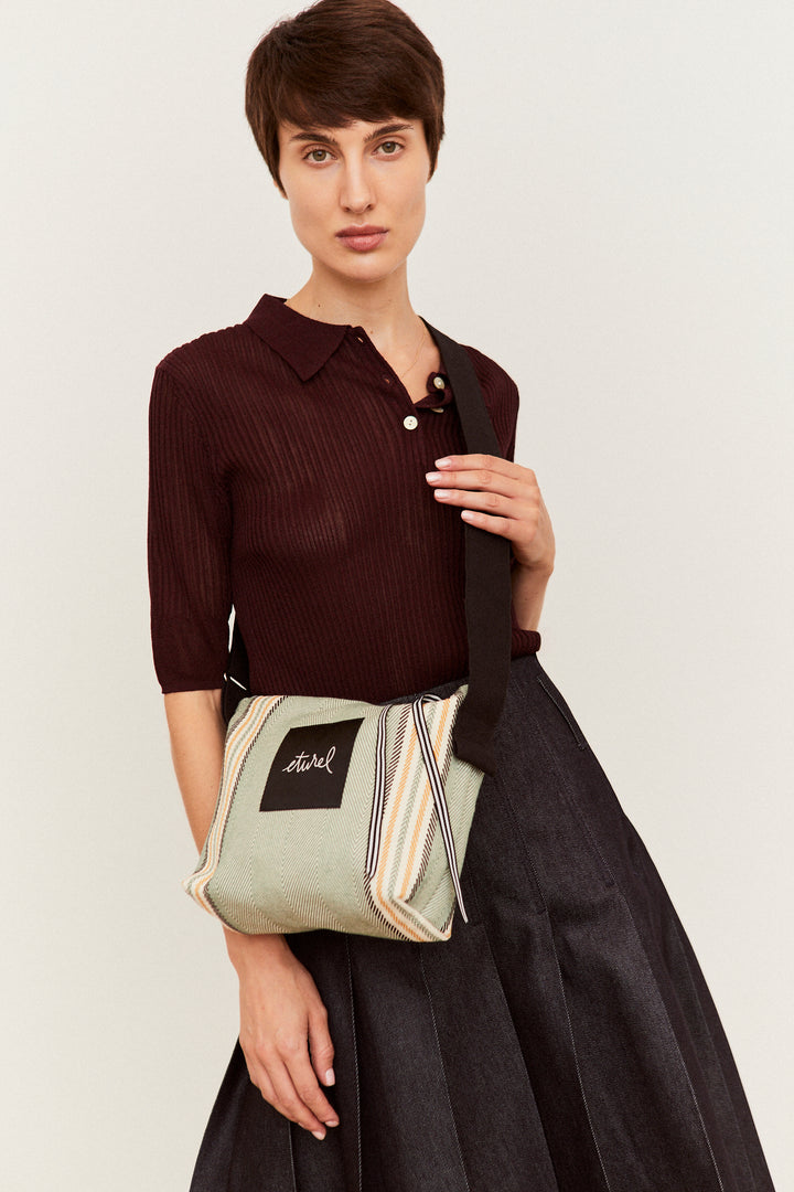 Bolso bandolera sarga de burgos verde