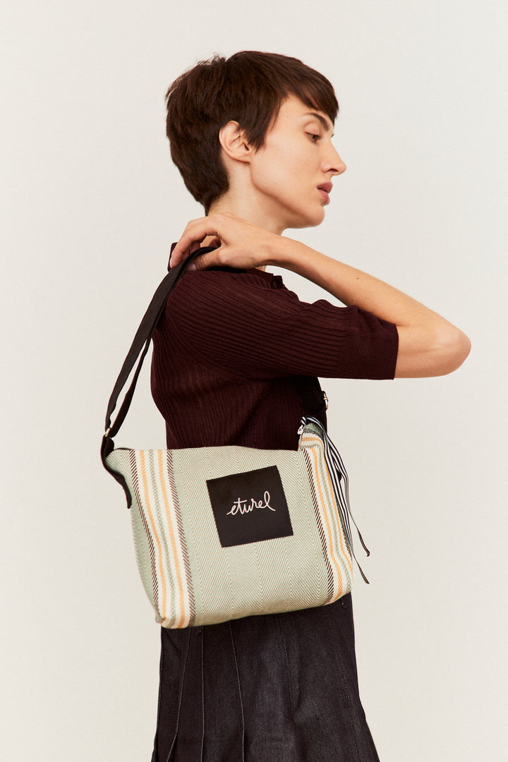 Bolso bandolera sarga de burgos verde