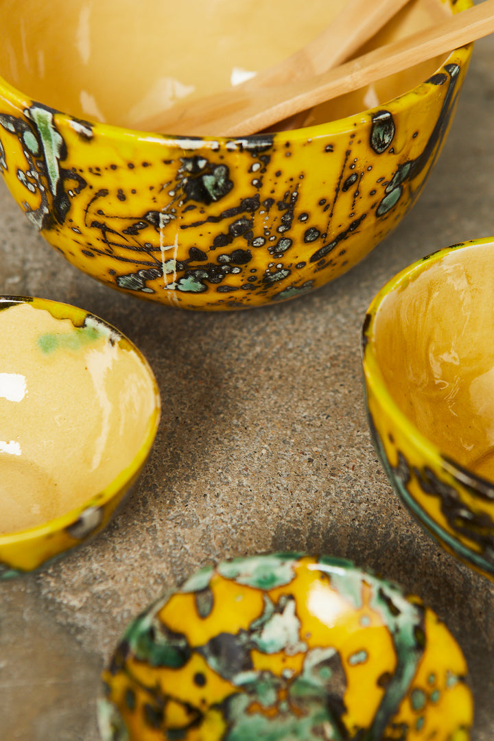 Set de cuencos cerámica artesanal amarillo