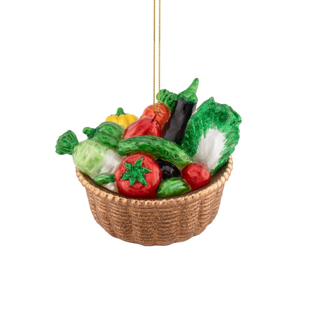Cesta de verduras colgante de cristal - Adorno Navidad | PREVENTA