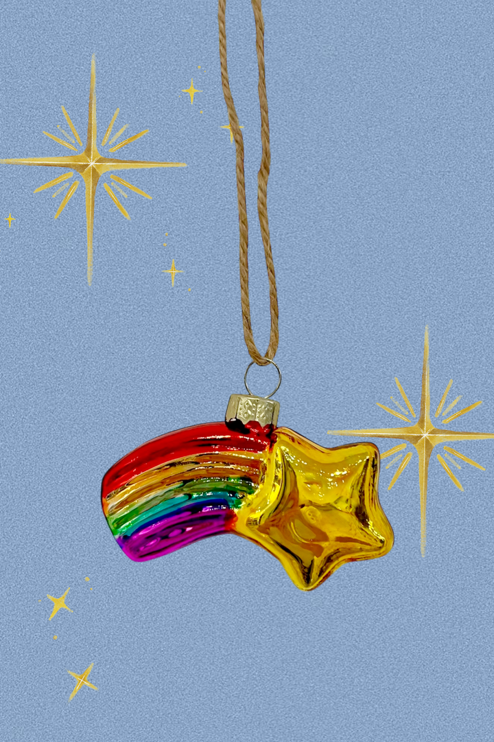 Estrella fugaz colgante de cristal - Adorno Navidad