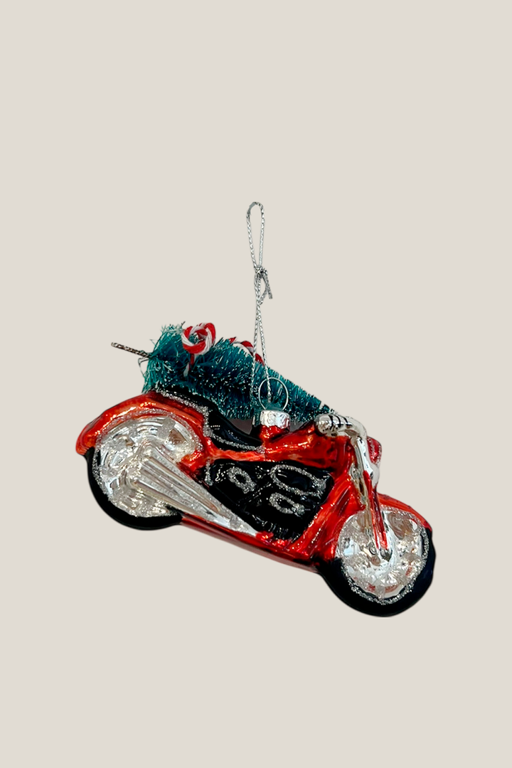 Moto con árbol colgante de cristal - Adorno Navidad
