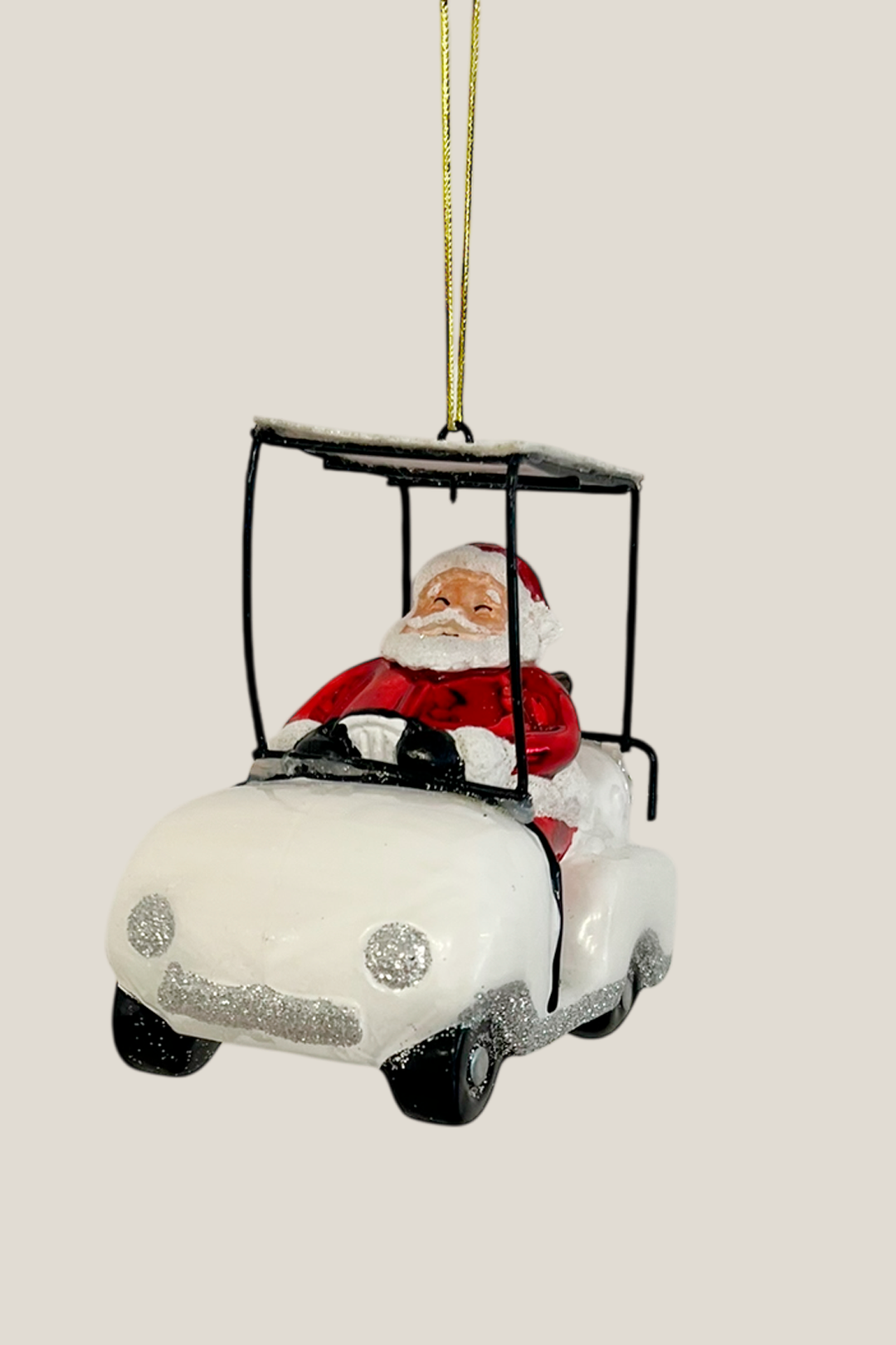Papá Noel en buggy colgante de cristal - Adorno Navidad