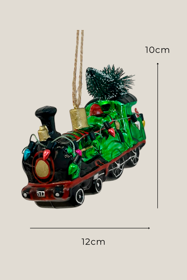 Tren navideño colgante de cristal - Adorno Navidad