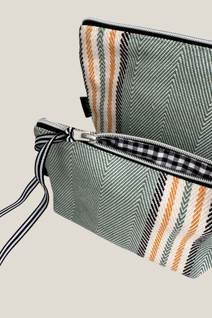 Neceser/estuche sarga de burgos verde