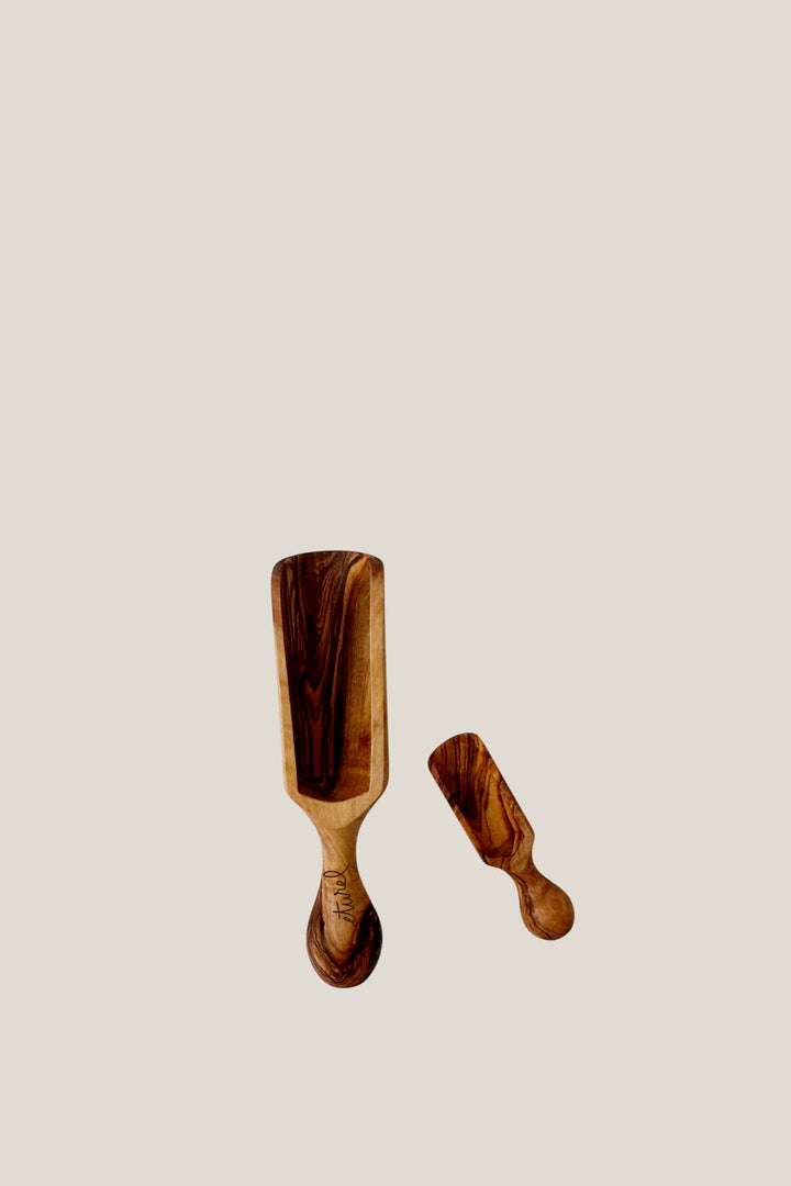Palas de madera de olivo