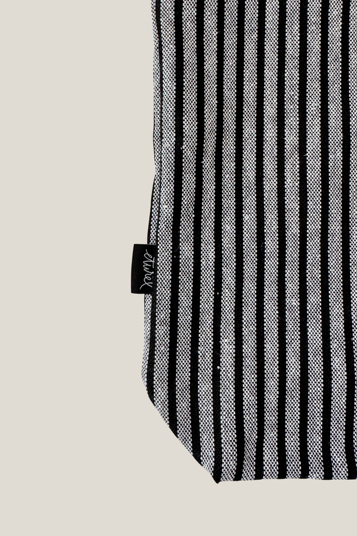 Tote Bag loneta estribera blanco y negro