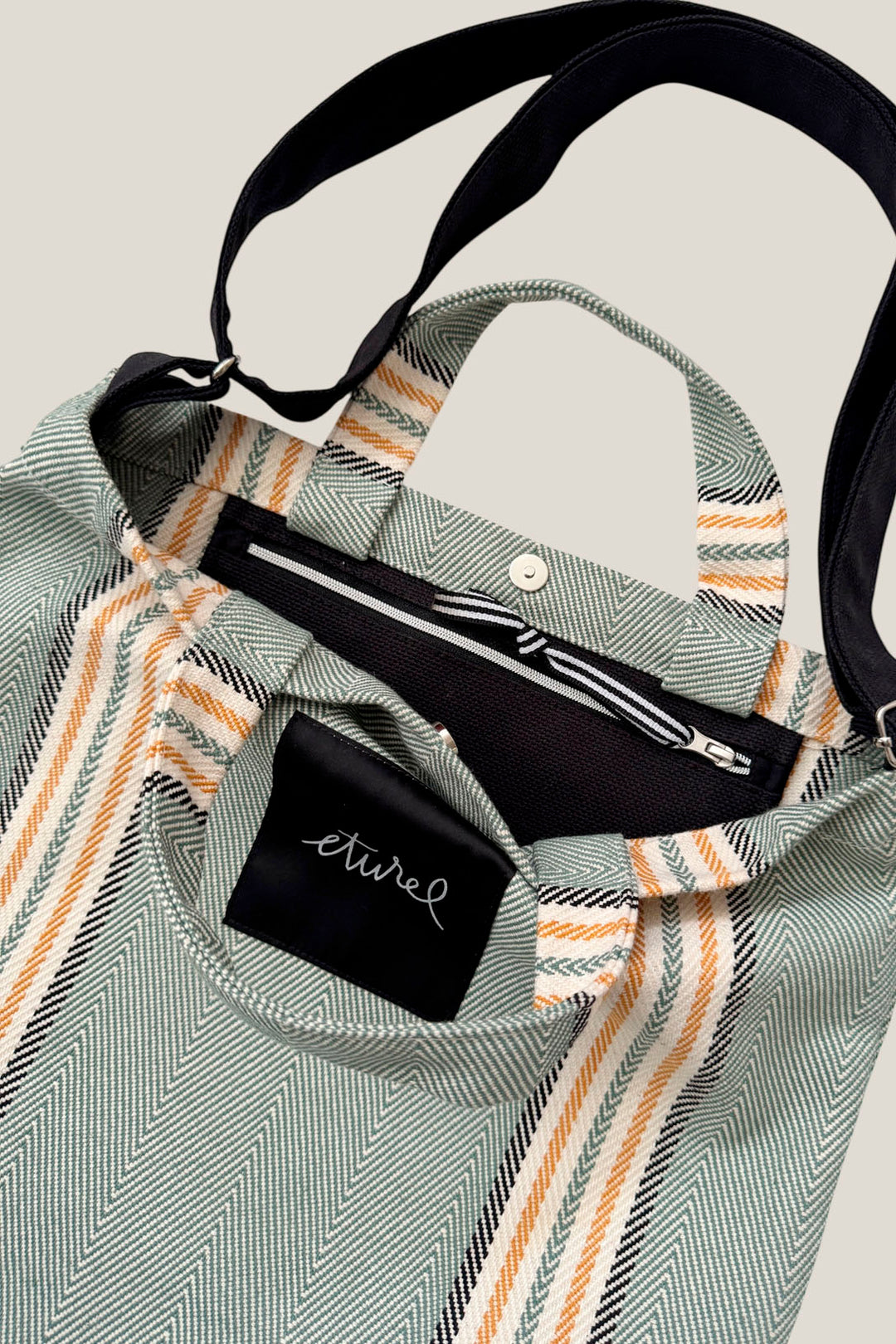 Tote bag cruzada sarga de burgos verde