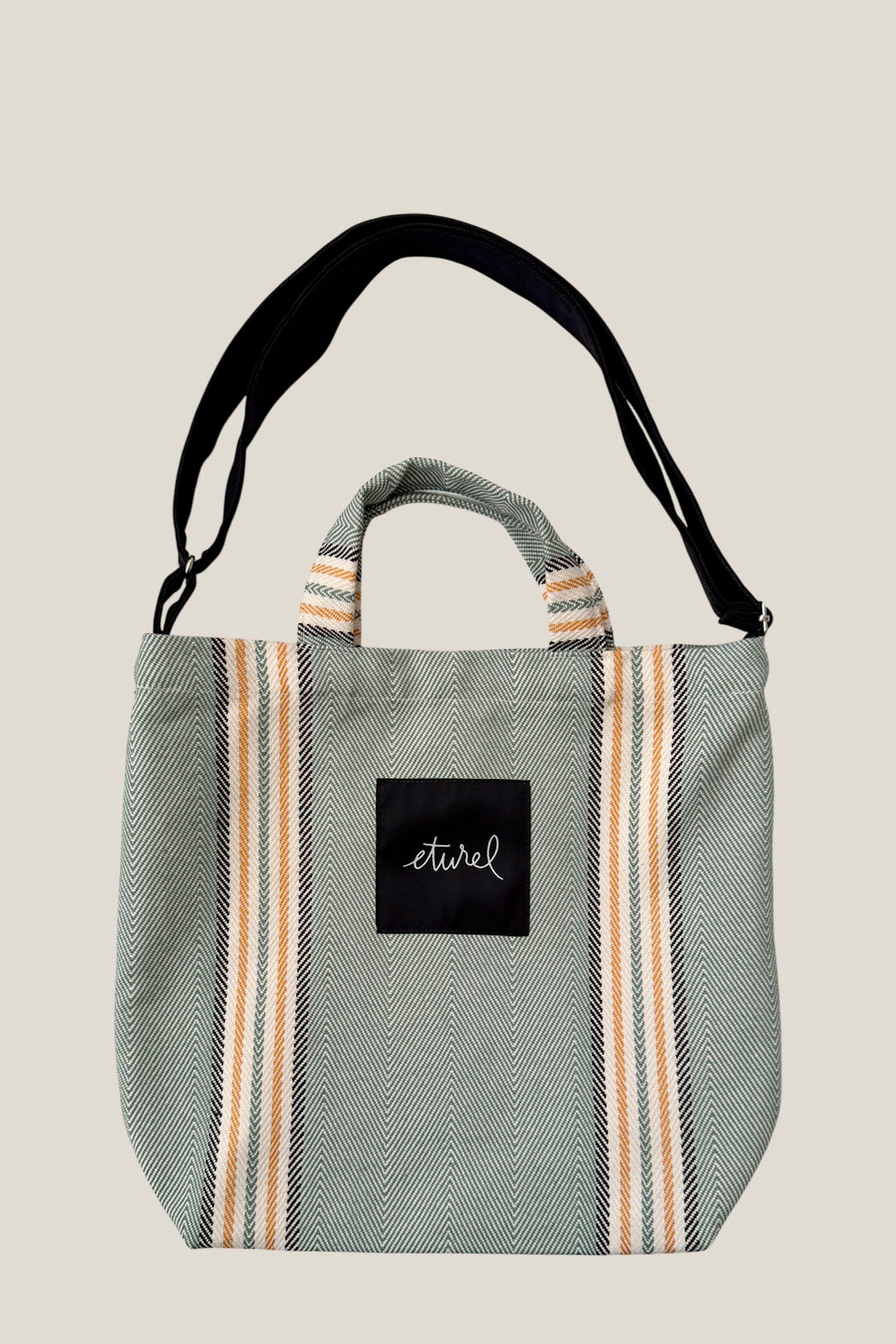 Tote bag cruzada sarga de burgos verde
