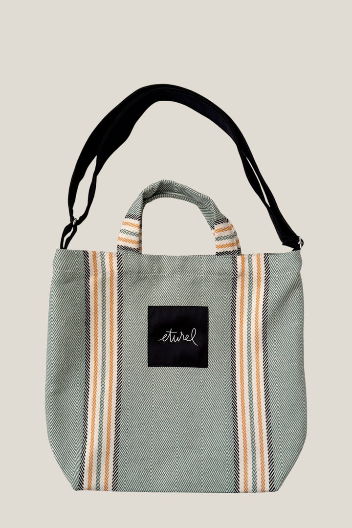 Tote bag cruzada sarga de burgos verde