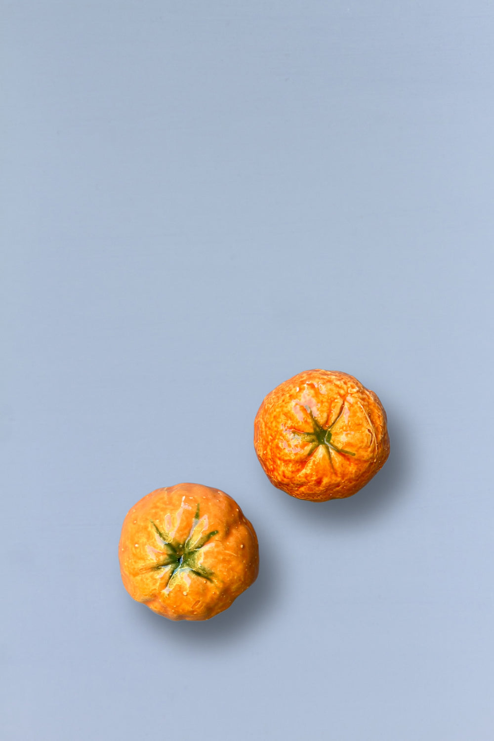 Mandarina réplica de cerámica esmaltado detalle