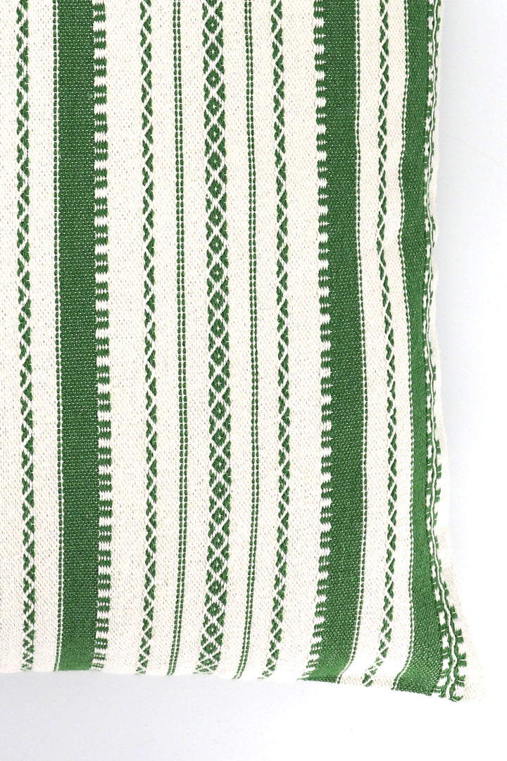 Funda cojín alpujarra verde y blanco 45cmx45cm