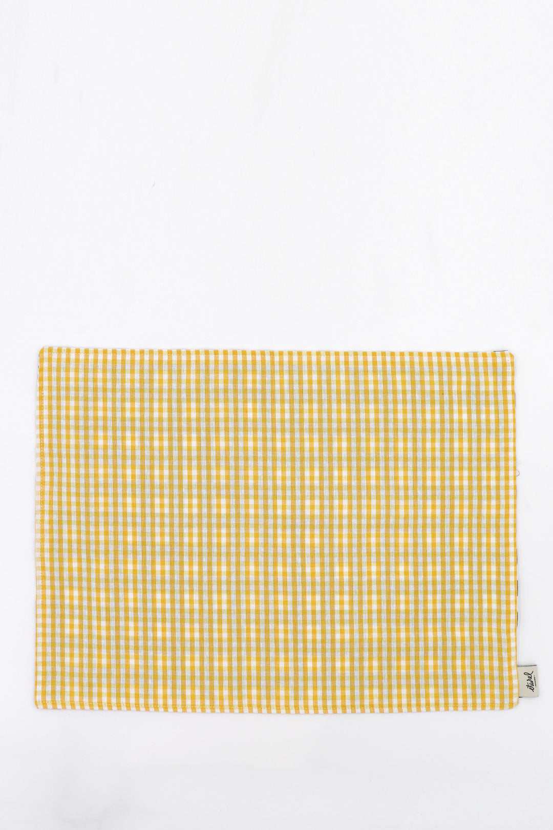 Mantel individual reversible 2 uds. cuadros vichy amarillo y gris