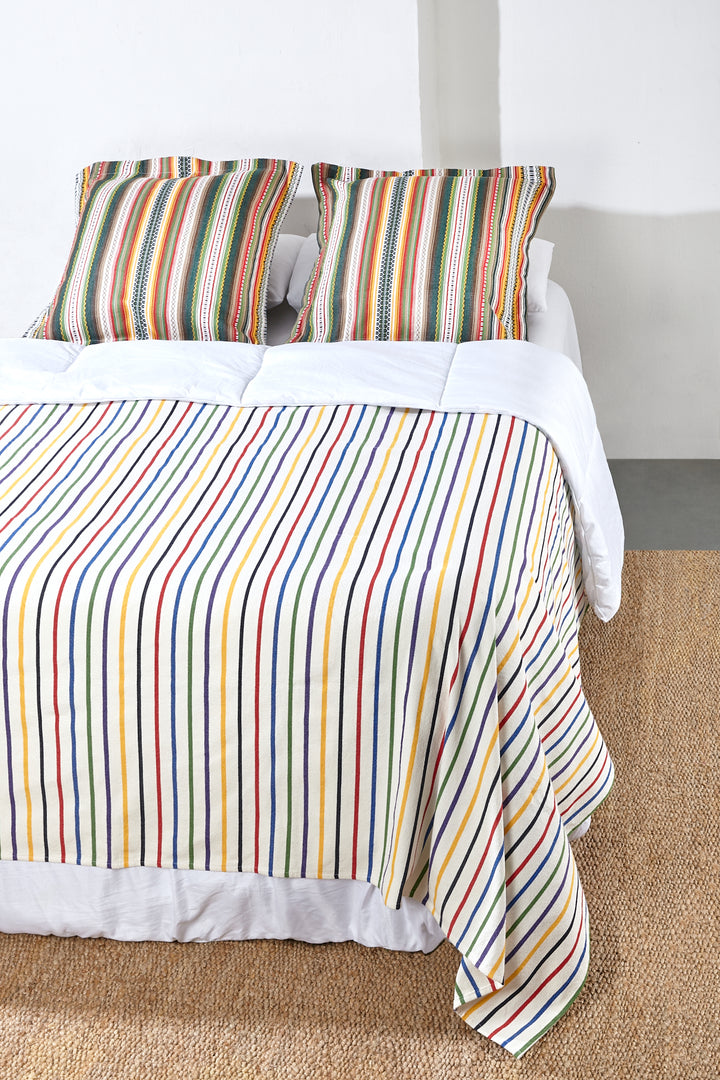 Colcha cubre cama y sofá tejido canario mix color