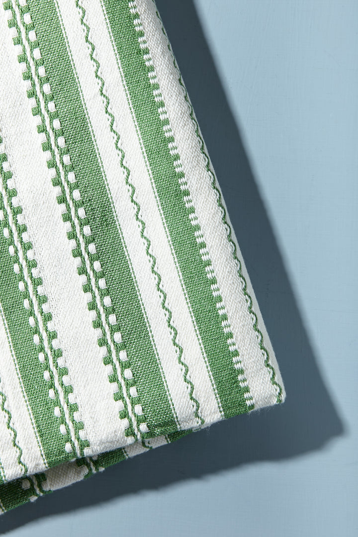 Colcha cubre cama y sofá alpujarra verde y blanco