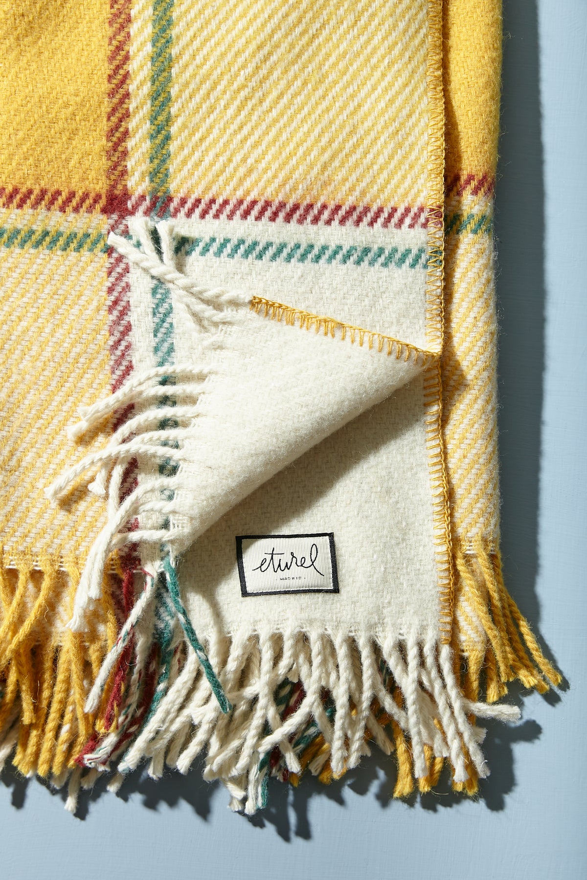 Manta de cama 100% lana cuadros pastor – eturelmadrid